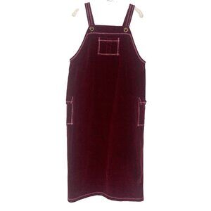 Froxx Bib Overall Corduroy Maroon Dress Vintage